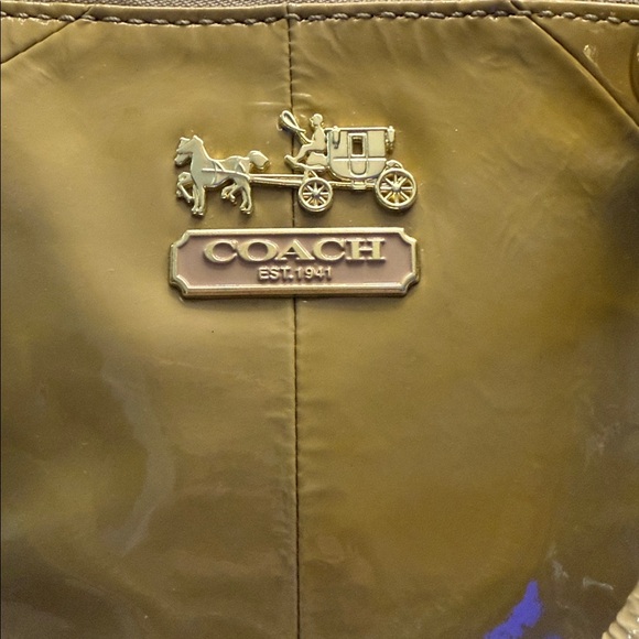 Coach Yellow Sofia Patent Leather Handbag - Picture 2 of 9